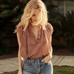 Doen Blouse Darjeeling Top in Clay Printed Combo Size M